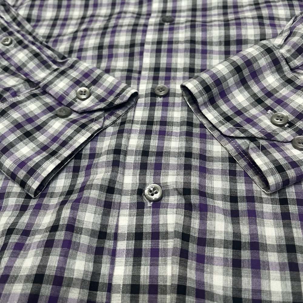 Peter Millar Shirt Mens M Purple Plaid Check Button Down Long Sleeve Cotton - Picture 4 of 13